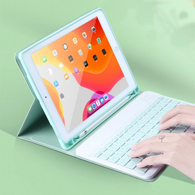 Imagem -02 - para Ipad ar Case com Teclado sem Fio Bluetooth Hebraico Espanhol Coreano Tailandês para Ipad Pro 11 12.9 2023 ar Case Rato Funda