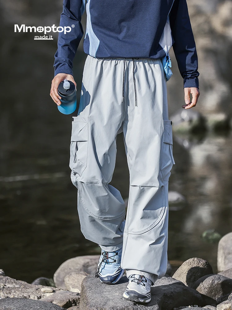 

Мужские рабочие брюки свободного прямого кроя, весна-осень 2026, новые американские уличные модные брюки, водонепроницаемые, повседневные