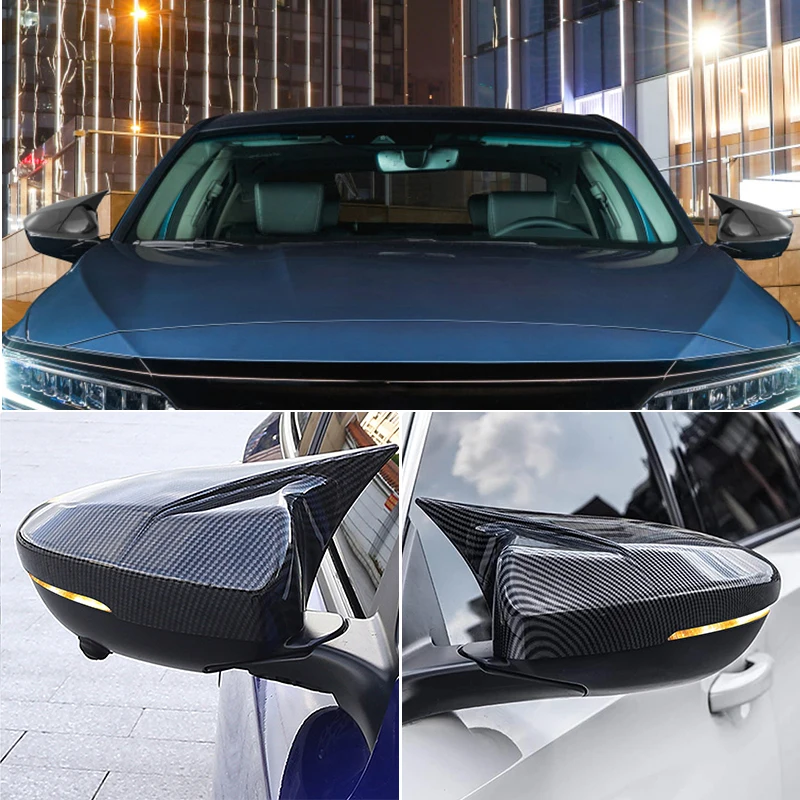 Ox Horn Side Mirror Cover With Turn Signal For Honda Accord 10th 2018-2022 11th 2023-2025 Rearview Mirror Cap Stick-on Accessory