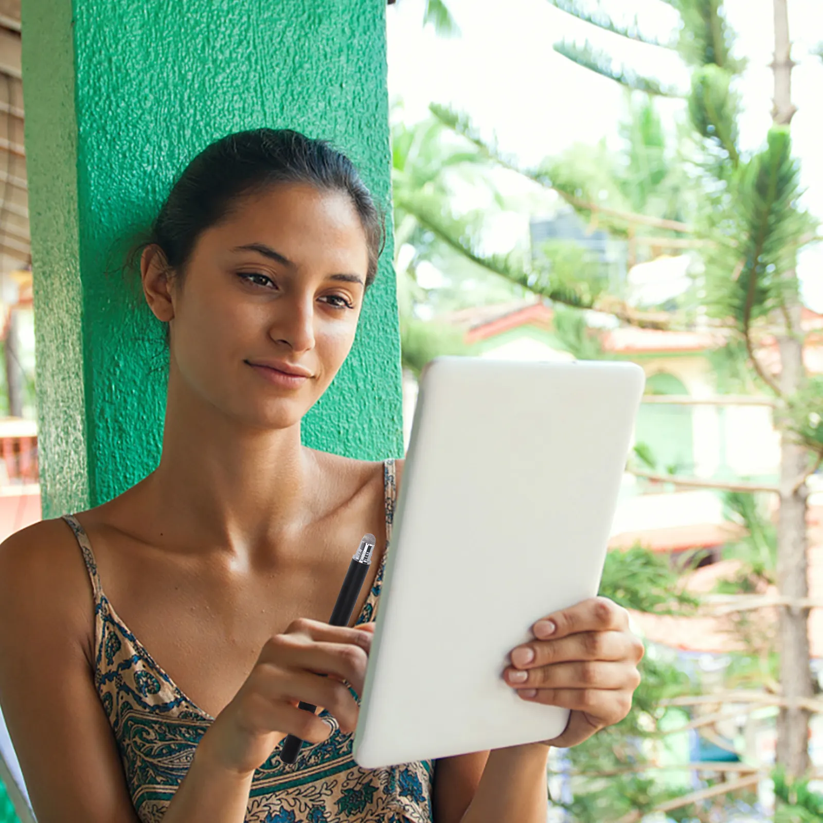 Lápiz Óptico Capacitivo Multifuncional 2 en 1 con Punta Fina, Universal para Pantallas Táctiles, Bolígrafo para Tablets y Smartphones, para Dibujar