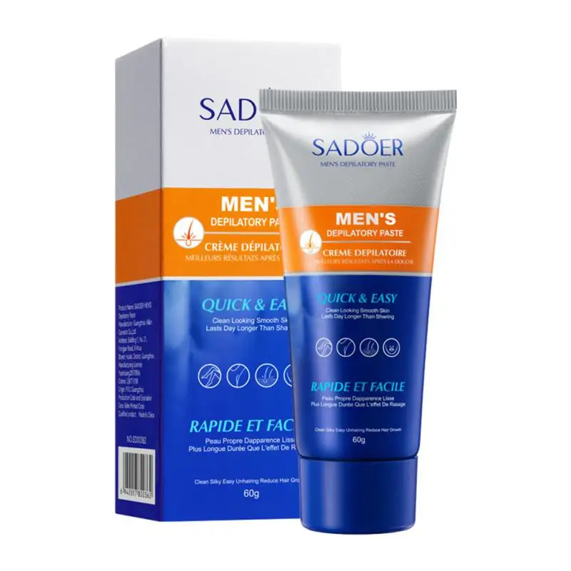 Men\'S Painless Hair Removal Cream Mild Non Irritating Hair Removal Cream SADOER Gentle Refreshing Hair Removal Cream 60g