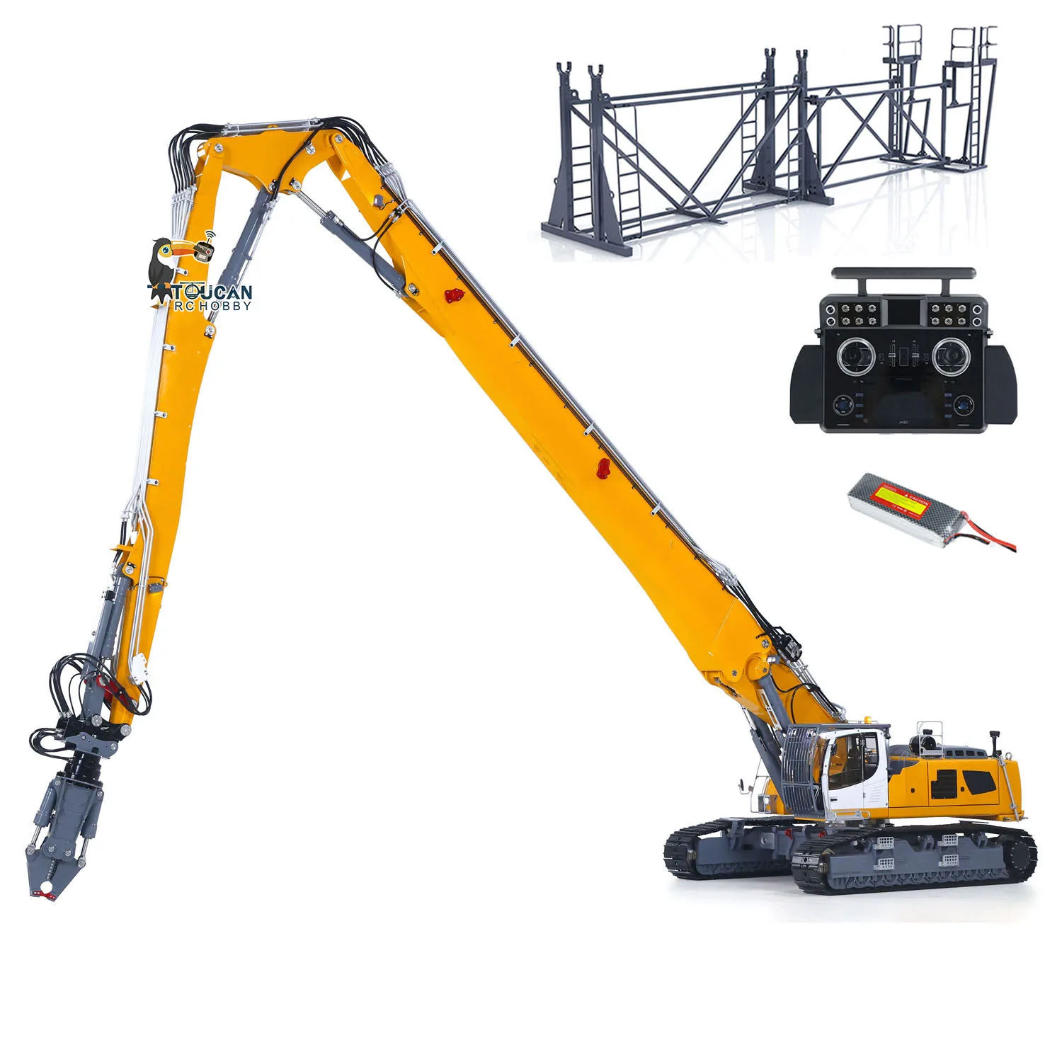 Toys 1/14 960 RC Full Hydraulic Demolition Excavator LESU RTR Frsky XE TOUCAN Radio Control Digger Truck Light Finished Vehicle