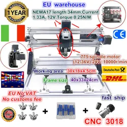 EU DIY mini CNC router machine CNC 3018 GRBL control working area 300x180x45mm 3 Axis Pcb Milling machine CNC Wood Router