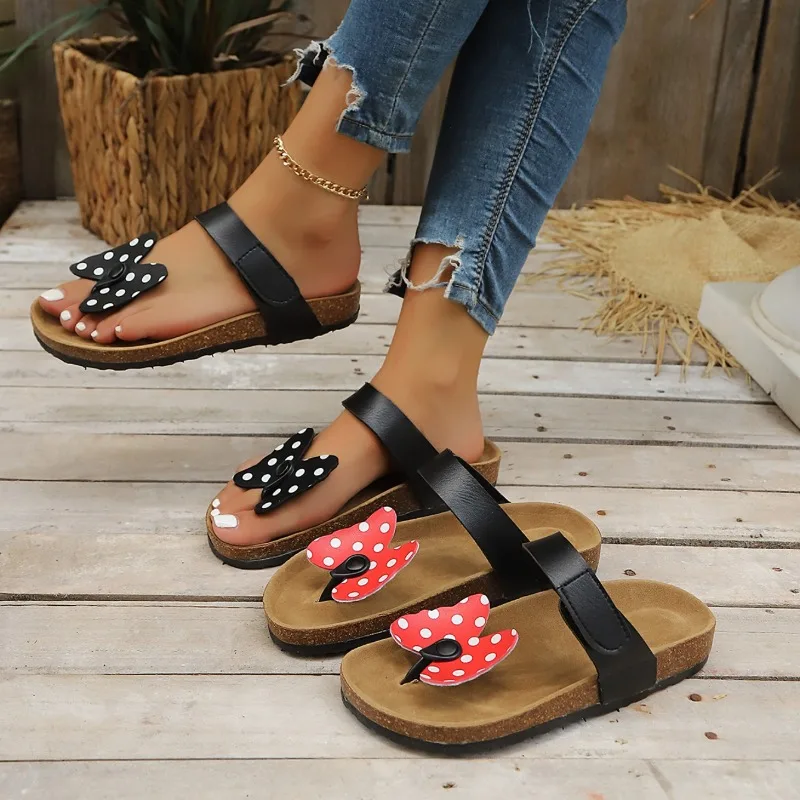 2026 New Hot Sale Butterfly Decor Casual Women's Flip Flops Summer Fashion Simple Soft Soled Comfort Women Shoes Мюли Женские