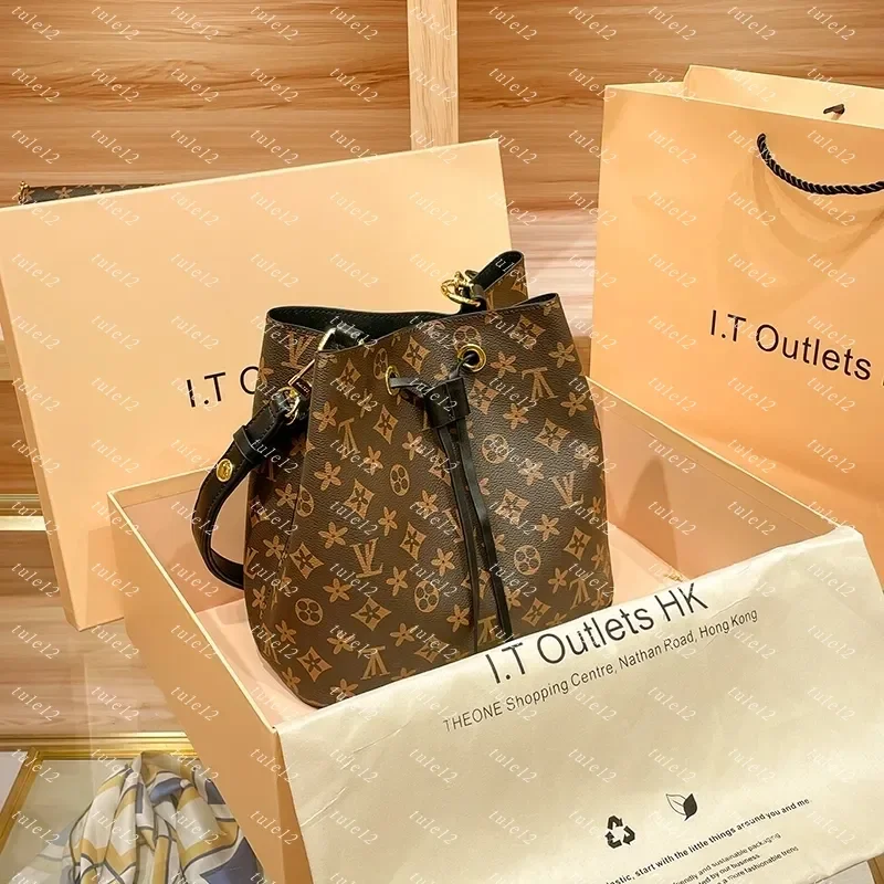 

Doutique grade NEONOE Bucket bag Womens crossbody shoulder bag designer handbag mirror quality Luxury bag 2PCs underarm Bag must