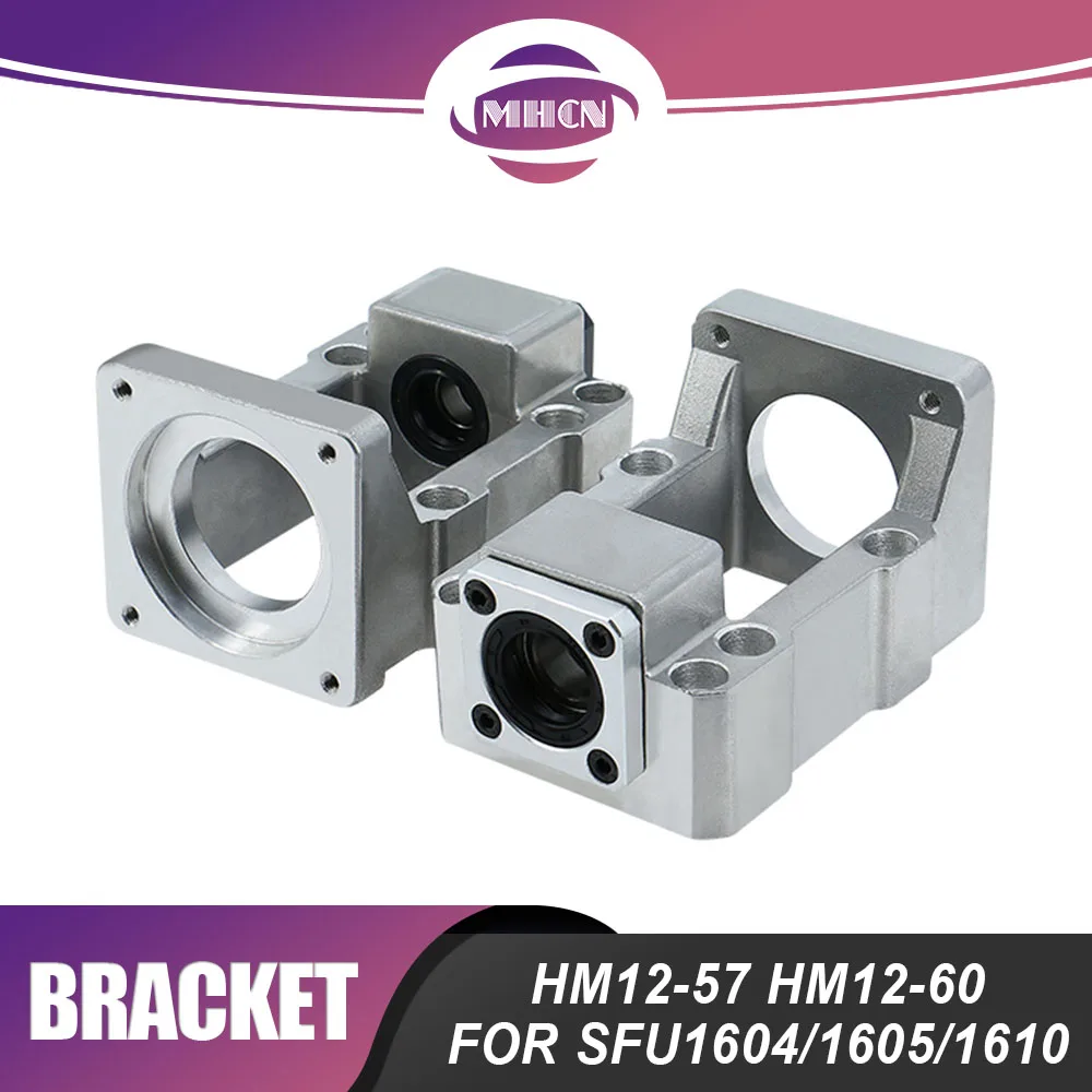 1PC HM12-57 HM12-60 Aluminum SFU1604/1605/1610 Screw Support Bearing Fixed  Bracket For NEMA 23 NEMA 24 Stepping Servo Motor