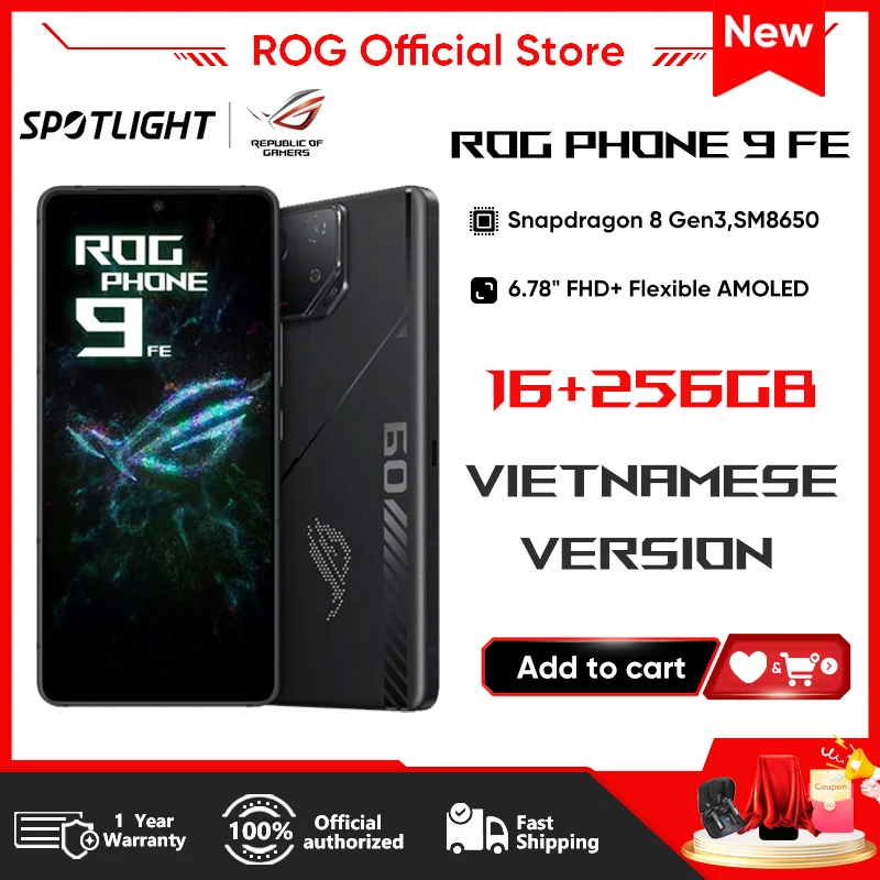 yZ[zASUS ROG 9 FE 5G Snapdragon 8 Gen 3 6.78C` 5500mAh 65W}[d 185Hz FHDfBXvC 5500mAh Android 15 O[o ROG 9