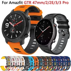 Xiaomi için silikon Watch Band Huami Amazfit GTR 47mm/2/2e/Stratos 3 kayış 22mm bilezik için Amazfit GTR 4 3pro Watchband Correa