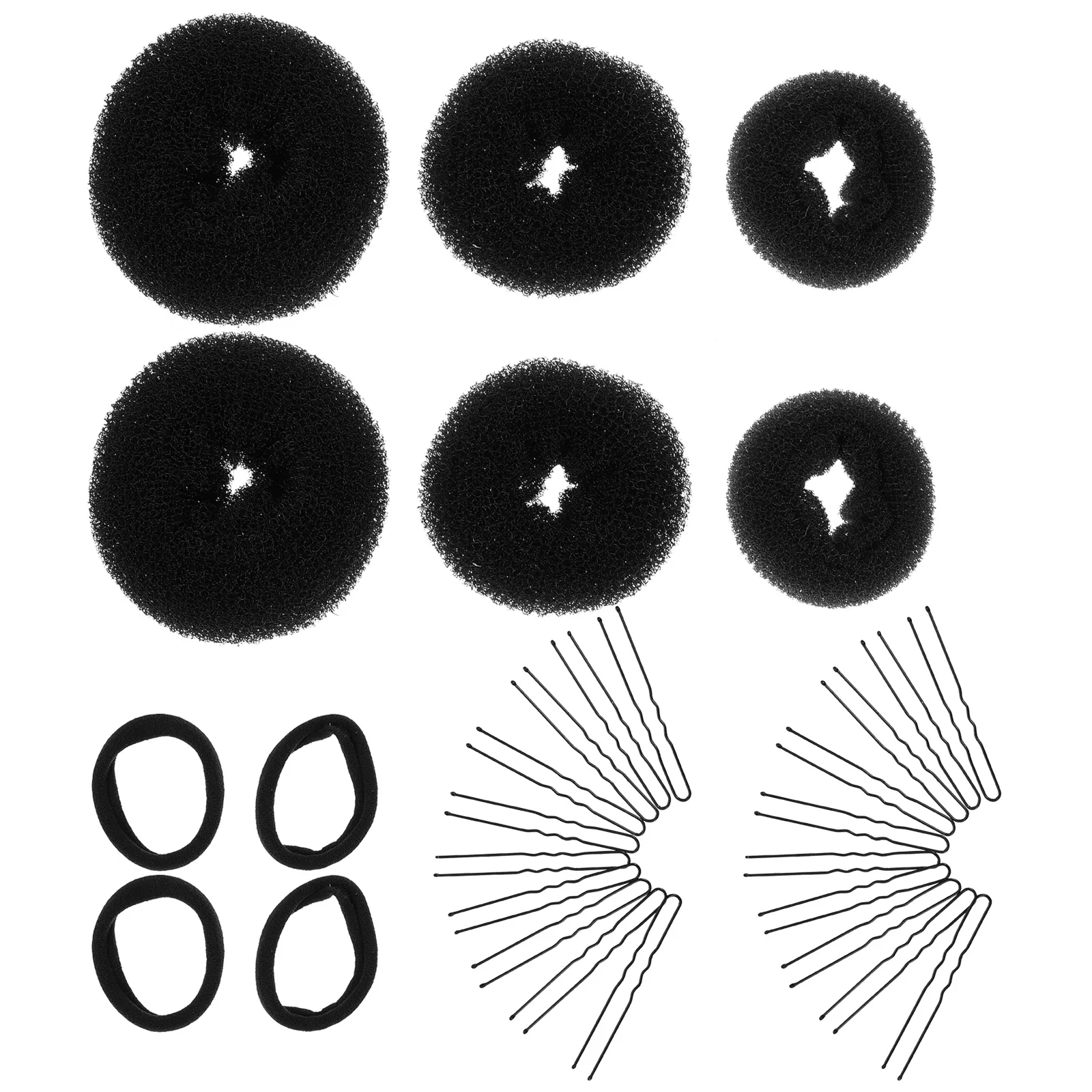 

2 Sets Hair Accessories for Girls Women Suit Elastic Tie Plastic Kit Bun Women's Wedding