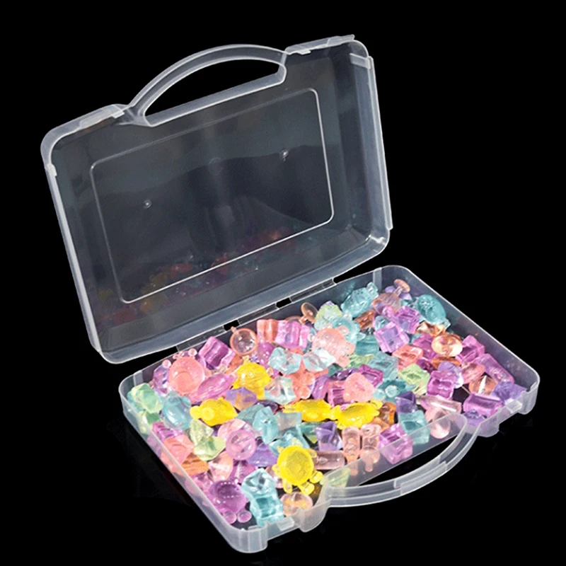 1 قطعة صندوق تخزين المجوهرات البلاستيكي الشفاف المحمول عنصر صغير ومنظم متنوع