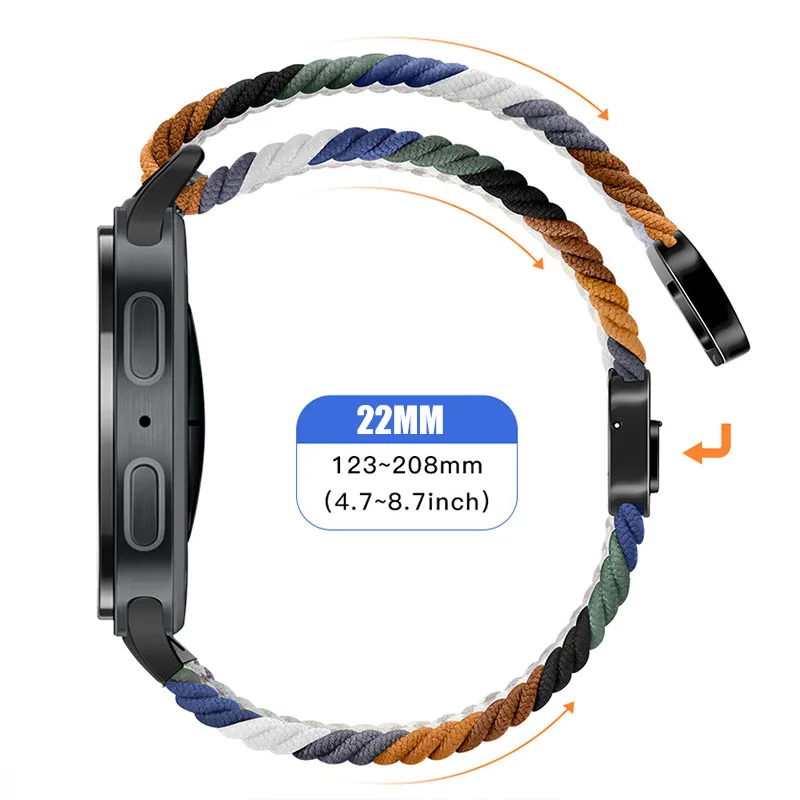 Nylon Braided Solo Loop Strap Suitable for Samsung Galaxy Watch 8 40mm/44mm Magnetic Band For Galaxy Watch 8 Classic Correa image 6
