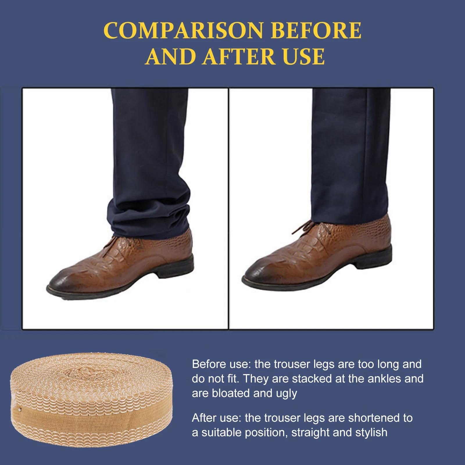 

Hemming Tape for DIY Sewing Pants Fabric Clothes Adhesive Iron-on Cloth Strap Replace Stitching Durable Wear-resistant
