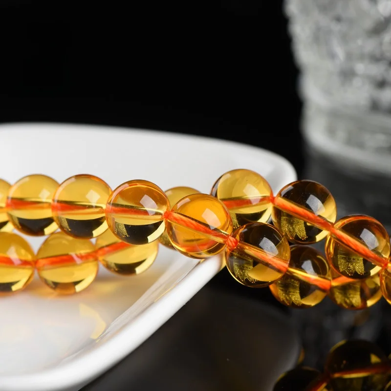 High-Quality Optimize Citrine Beads, 6 8 10 12mm Round Loose Spacer Bead For Bracelet Necklace Jewelry Making Accessories