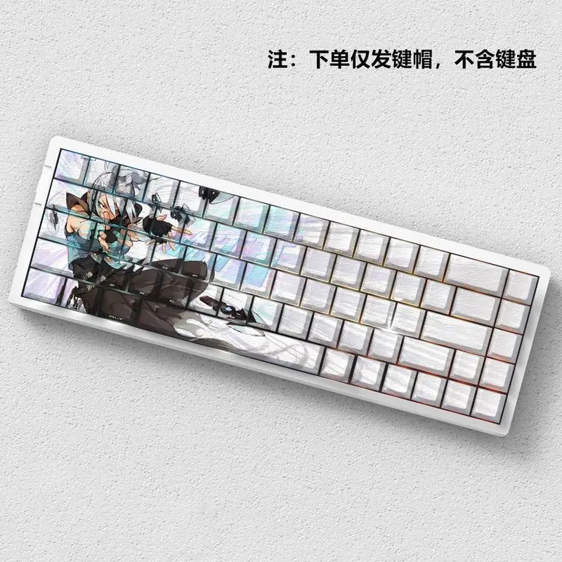 Jiefeng テーマキーキャップ オリジナル工場 サイド刻印文字 透明 PBT メカニカルキーボード PC ゲーミングキーボード アクセサリー