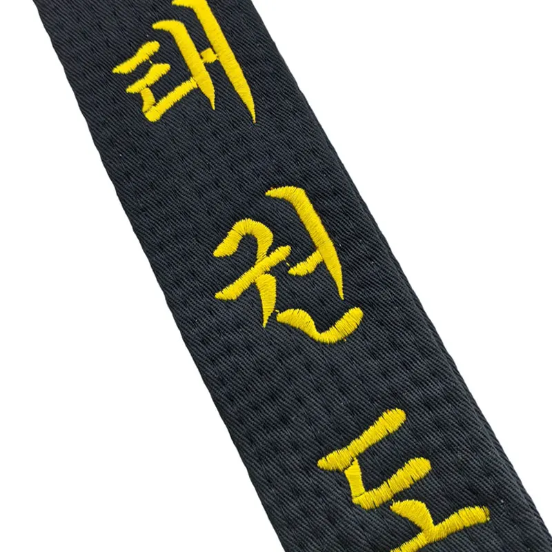 Taekwondo black belt embroidered Korean width 5cm sports club adult polyester cotton belt customized name Dan national flag