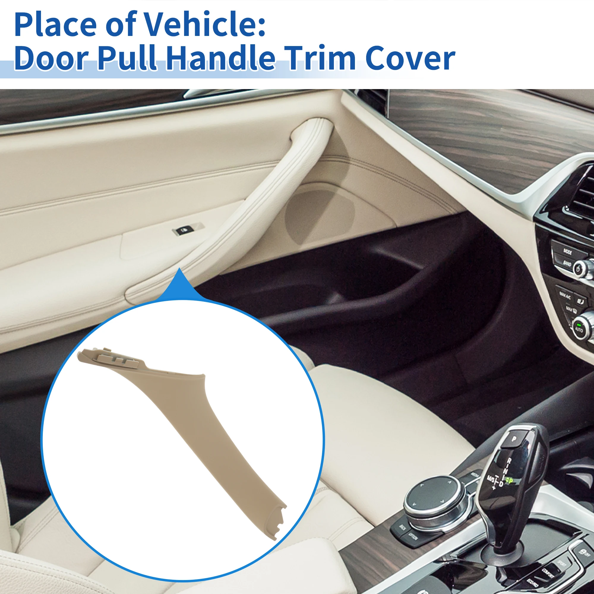 UXCELL 1 Set RHD Side Door Window Control Panel Cover for BMW 5 Series, No.51417225875 Inner Door Pull Handle Trim