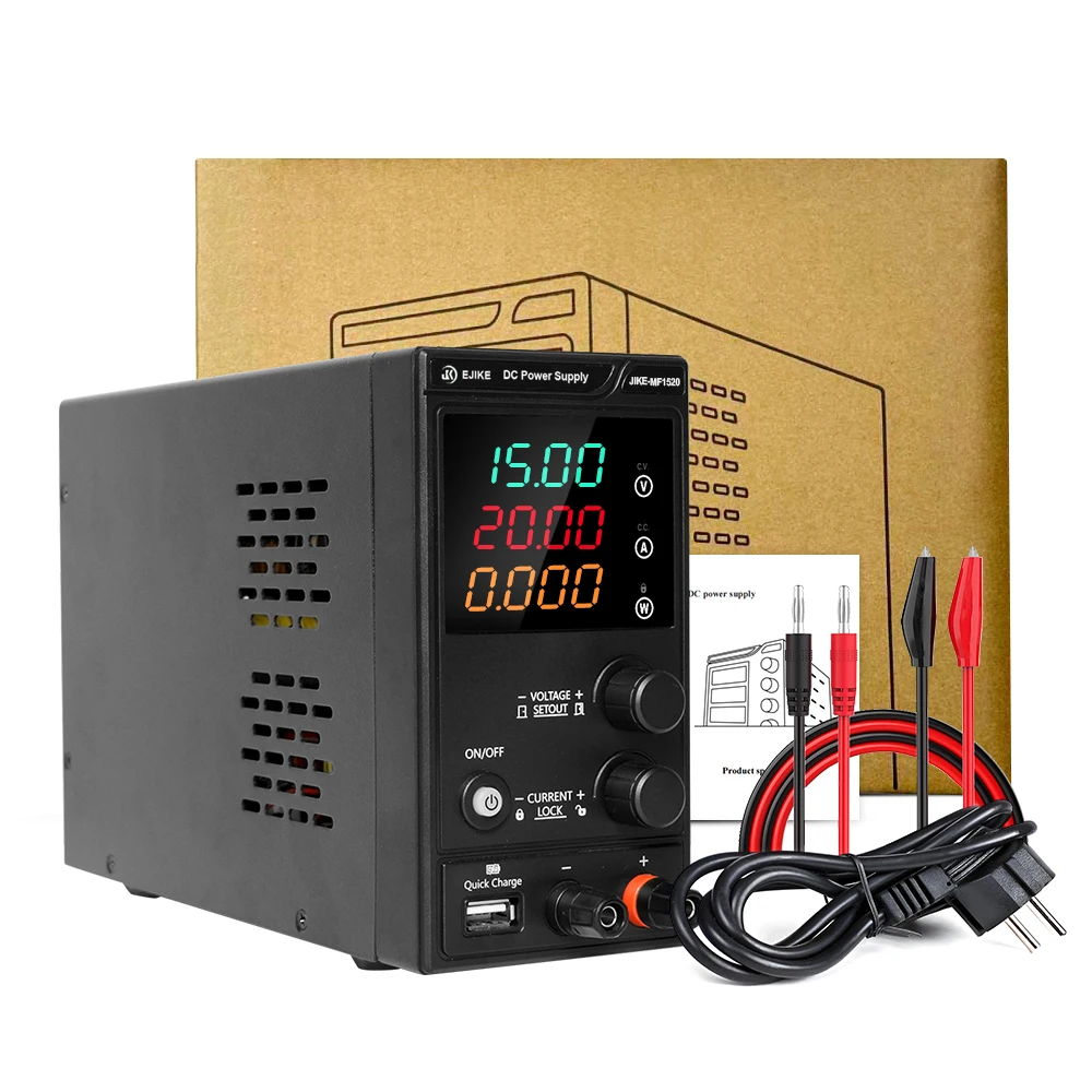 EJIKE  Dc Regulated Laboratory Power Supply Adjustable 15V 20A Heat Dissipation High Efficiency Workbench Dc Power Supplies