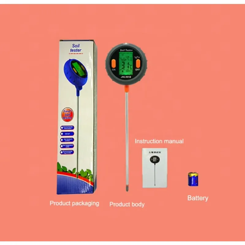 Medidor de PH de nutrientes do solo sem fio portátil digital 5 em 1