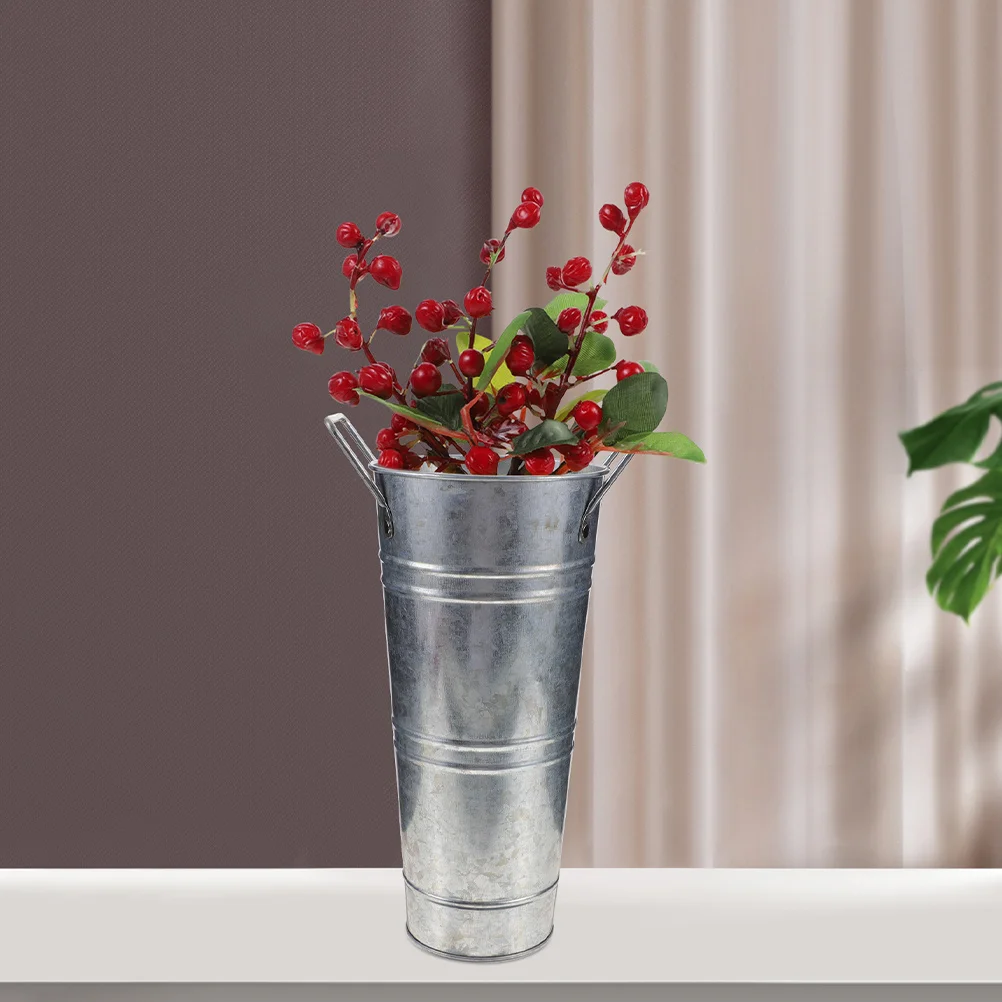 4 stücke Vintage Blume Für Getrocknete Blumen Retro Pflanzer Eisen Eimer Eisen Blume Eimer Home Office Decor Bauernhaus Vase