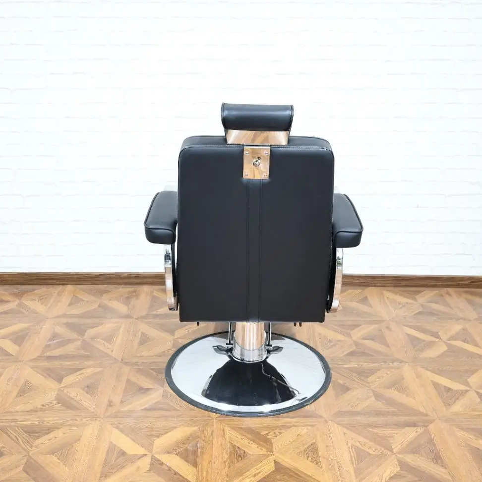 Schwarzer Friseurstuhl mit Fußpedal im Großhandel – 360° ° Rotation, hydraulisches Hubsystem, kommerzielle Möbel für Schönheitsfriseursalons – Detail 10
