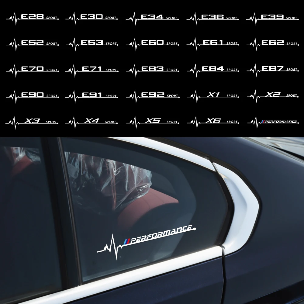 2Pcs PVC Car Stickers Side Window Decal Auto Decoration Accessories For BMW M Performance X4 X5 X6 E92 E84 E70 E62 E53 E46 E39