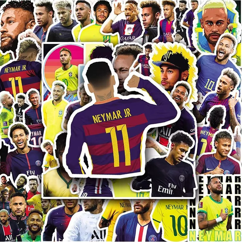 50 STKS Neymar Graffiti Stickers Voetbalster Sportman Water Cup Knapzak Boek Waterdichte Zonnebrandcrème Decoratie Sticker