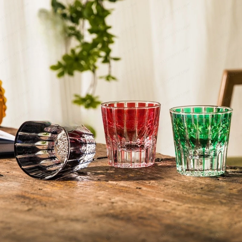 High-value colored glass, crystal foreign wine cup, spirit cup, Xingmang water cup, whisky cup