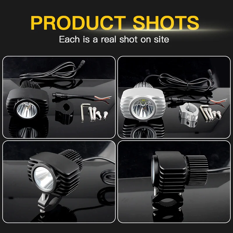 1Pcs White LED Car External Headlight 18W High/Low Motorcycle Headlamp Spotlight Drive Fog Spot Lights DC10v-72V