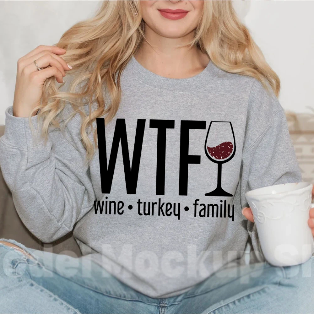 Vino Turchia Famiglia Abbigliamento donna Ringraziamento Abbigliamento donna Divertente Ringraziamento Felpa con cappuccio Turchia Abbigliamento donna Felpa autunnale