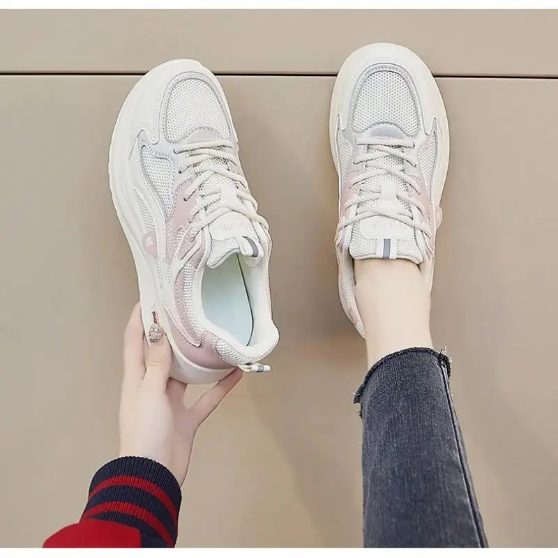 

Women's Spring Youth Sports Running Shoes Thick-Soled Height-Increasing Casual Dad Shoes New Style for Active Living
