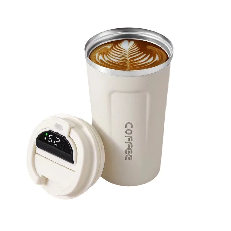 Cross-border 304 smart temperature vacuum cup stainless steel second generation coffee cold cup outdoor portable water Cup Car C