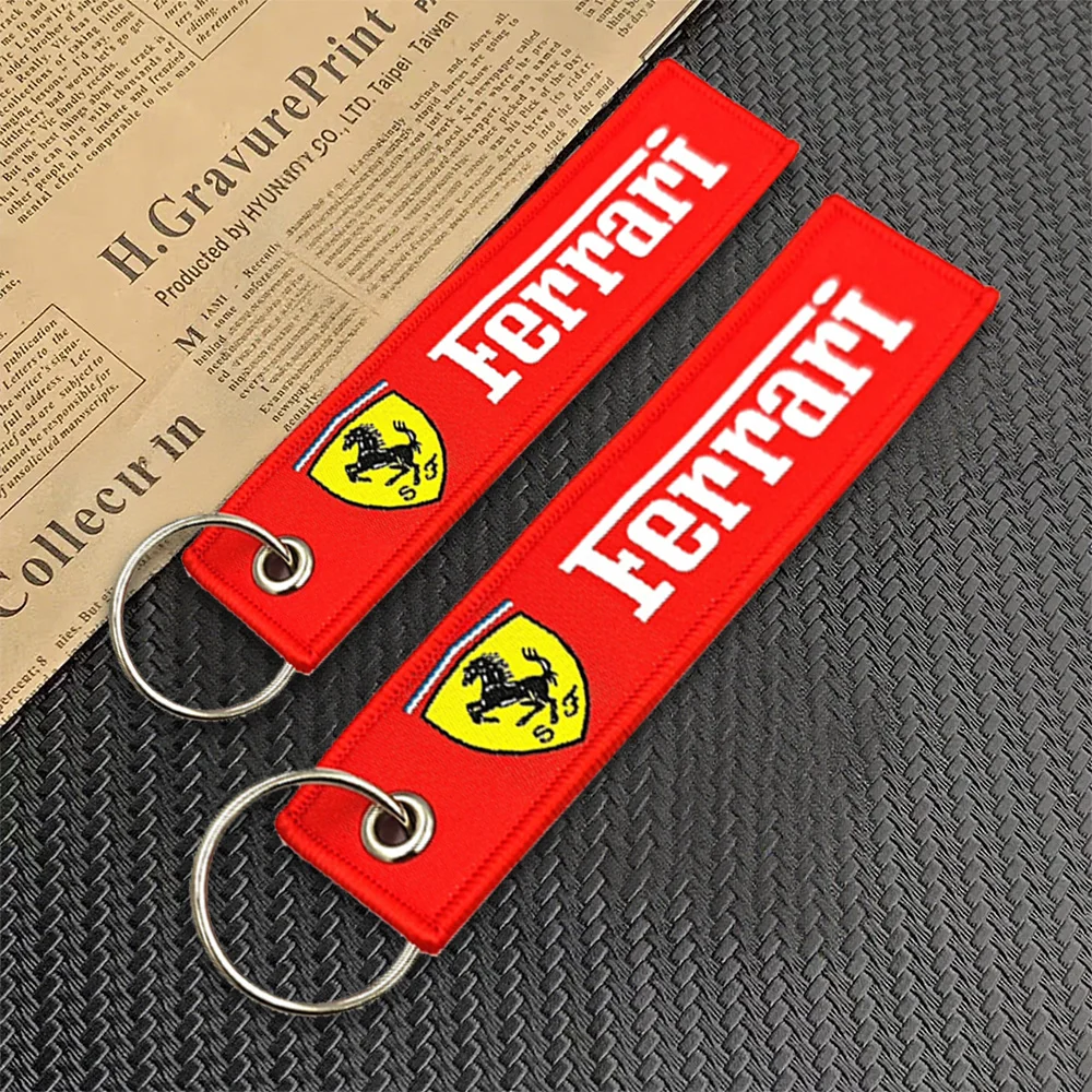 جديد عالية الجودة التطريز شعار المفاتيح مناسبة قلادة اكسسوارات الديكور لفيراري روما 488 بورتوفينو F8 دايتونا SP3