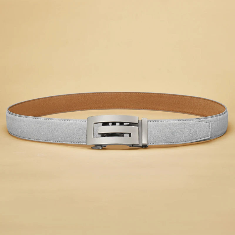 2025 新高品質ファッションベルトメンズ自動バックル 3.5 センチメートル幅革カジュアルベルト Croskin Ceinture オム