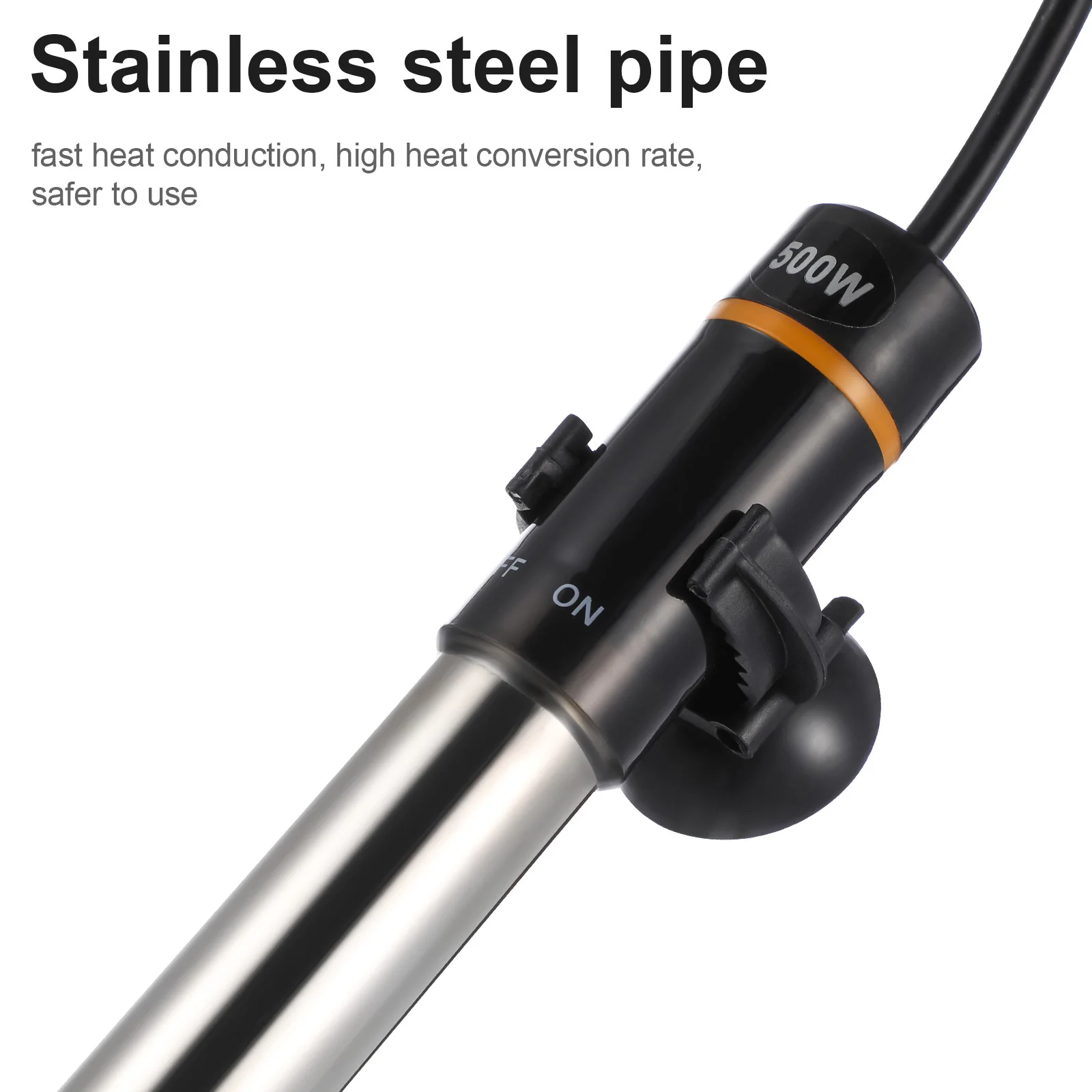 

Heater Immersible Water Fish Tank Heating Rod Submersible for Black Aquarium Heaters Fishtank Supplies