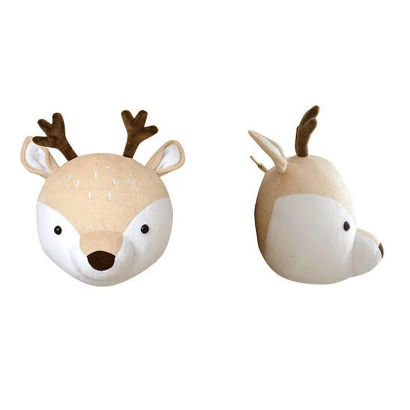 ABAG Stuffed Animal Head Wall Decoration, Stuffed Animal Pendant, Toy Children's Bedroom Decoration Animal Head Decoration