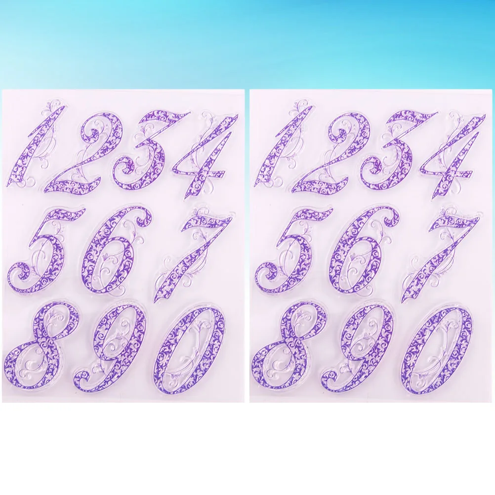 

2PCS Silicone Seal Clear Purple Scrapbooking Seal Clear DIY Storage Scrapbooking Transparent Stamps Stamps Containers