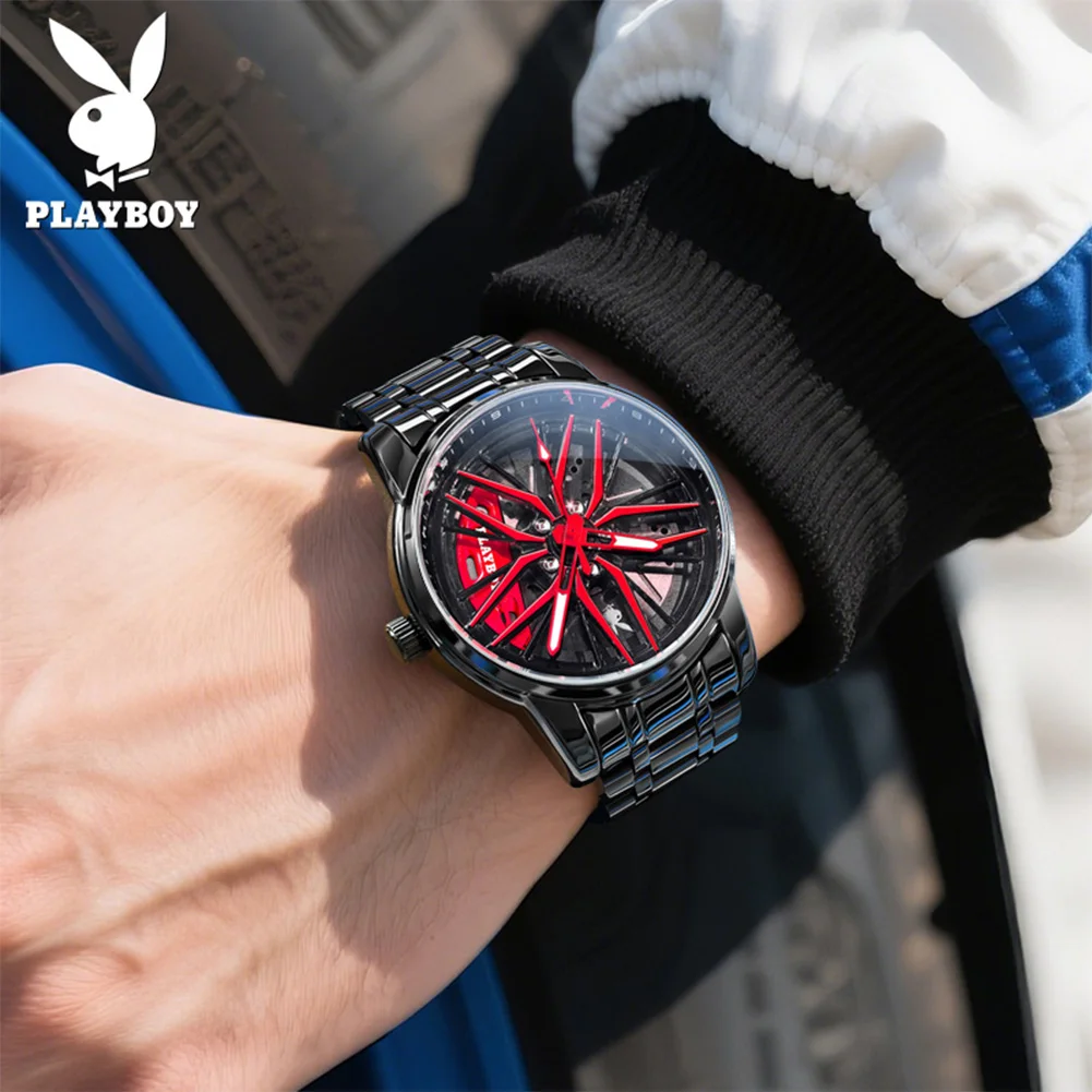 playboy-3522-orologio-da-uomo-originale-al-quarzo-con-ruota-supercar-360-°-orologio-classico-con-quadrante-rotante-hd-luminoso-impermeabile-30m-per-cronometraggio