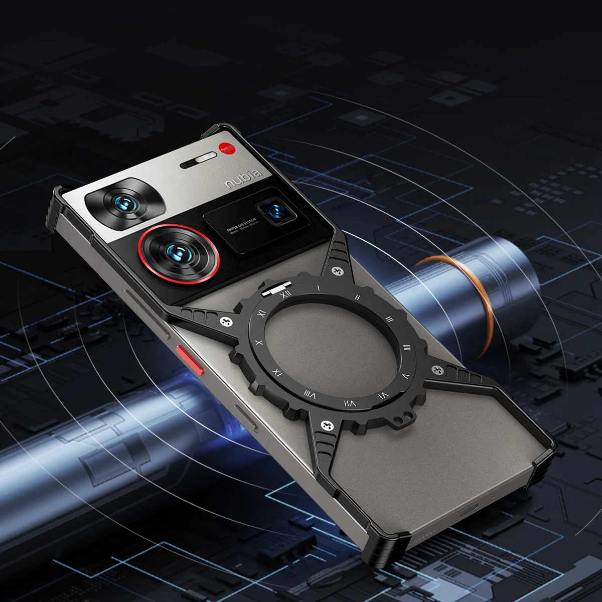 Armure métallique magnétique amovible Type X, étui sans monture pour ZTE Nubia Z60 Ultra leader, housse ultra lumineuse Z70