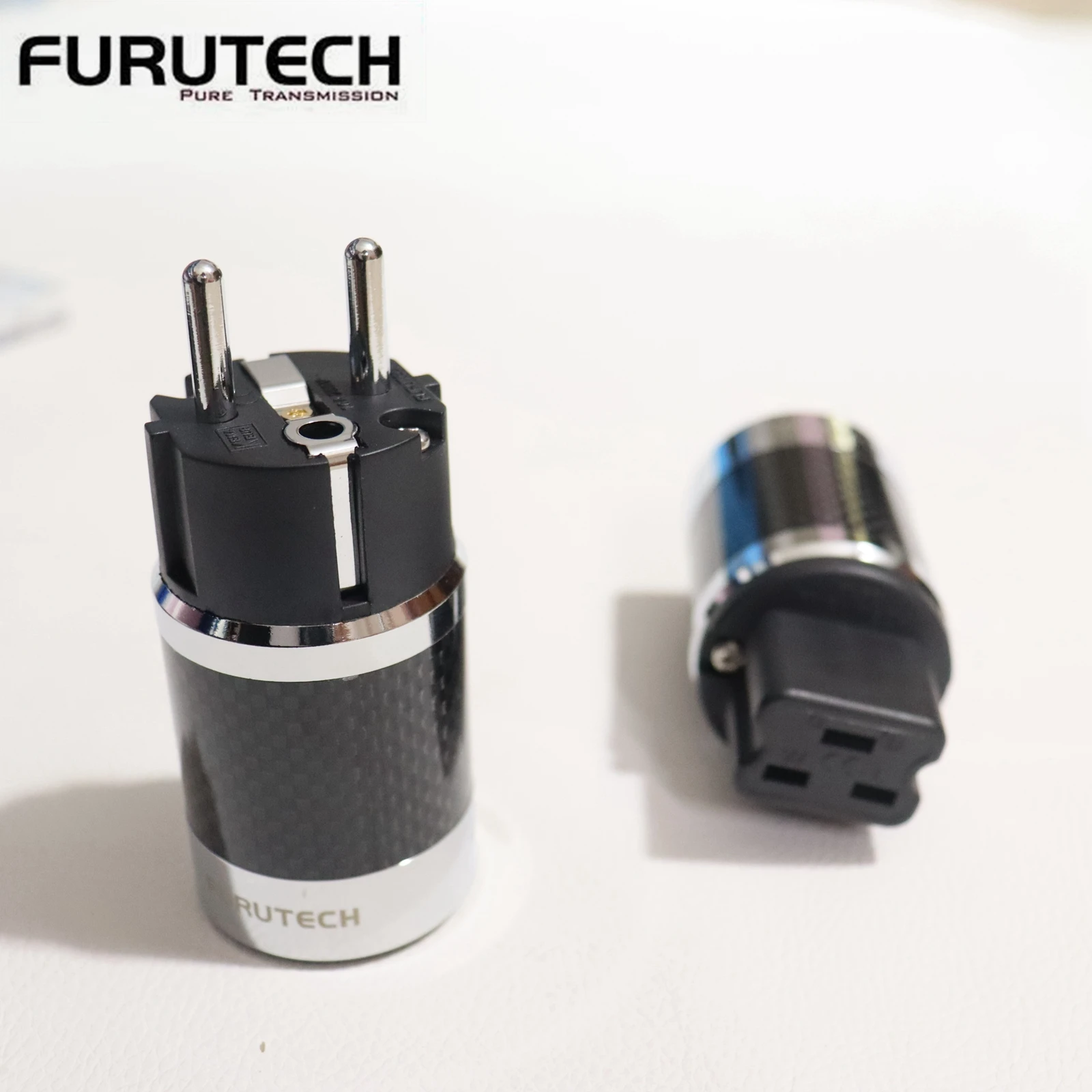 Furutech-Conector De Alimentação Genuine, Ródio Plug Banhado Para Cabo De Alimentação De 6-18mm, HiFi Fibra De Carbono, Iec, FI-52 R 20 Amp, C19