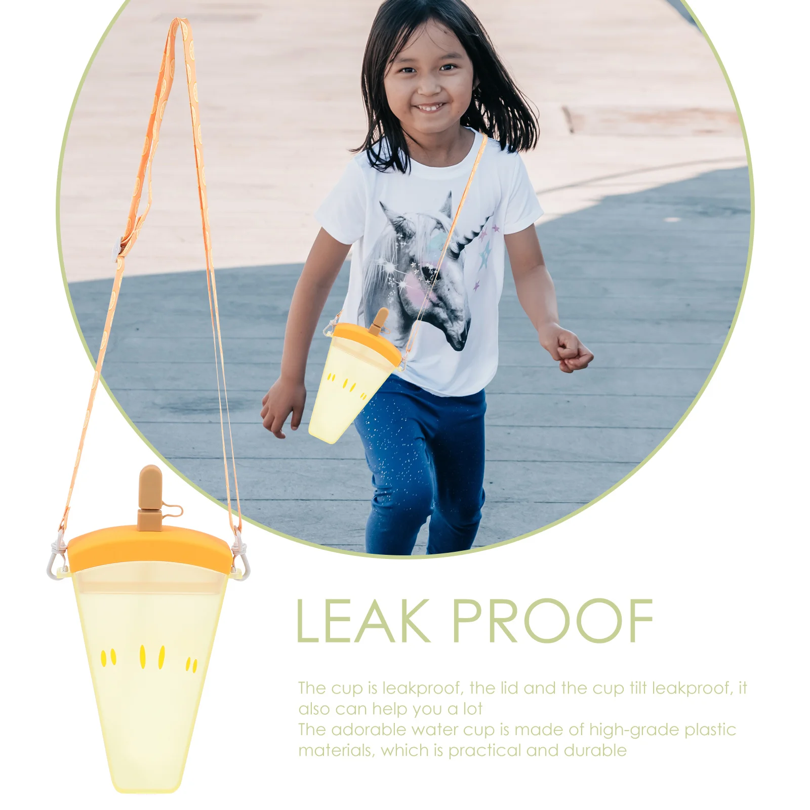 

Popsicle-Shaped Water Bottle Adorable Cold Water Cup Leakproof Portable Drinking Straw Bottle for Outdoor Travel Summer