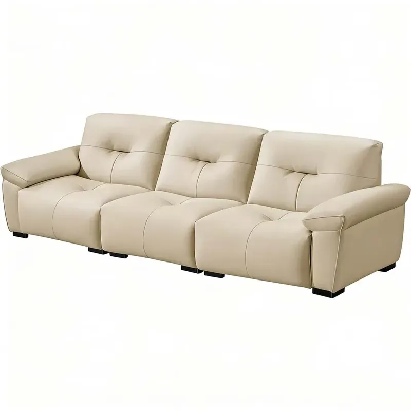 Modern Top Cowhide L-Shaped 3-Seater Sofa Cover for Living Room Gym Villa Removable Washable Upholstery Massage