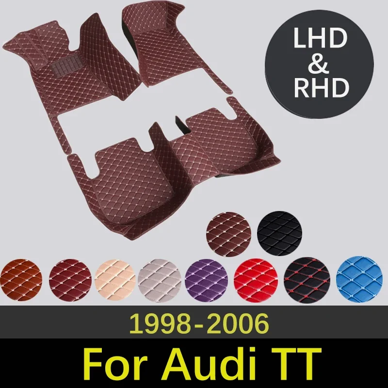 

High-Quality Leather Car Floor Mats For Audi TT 8N MK1 1998~2006 Fashion Interiors Accessories Custom Carpets Car Styling Rug 06