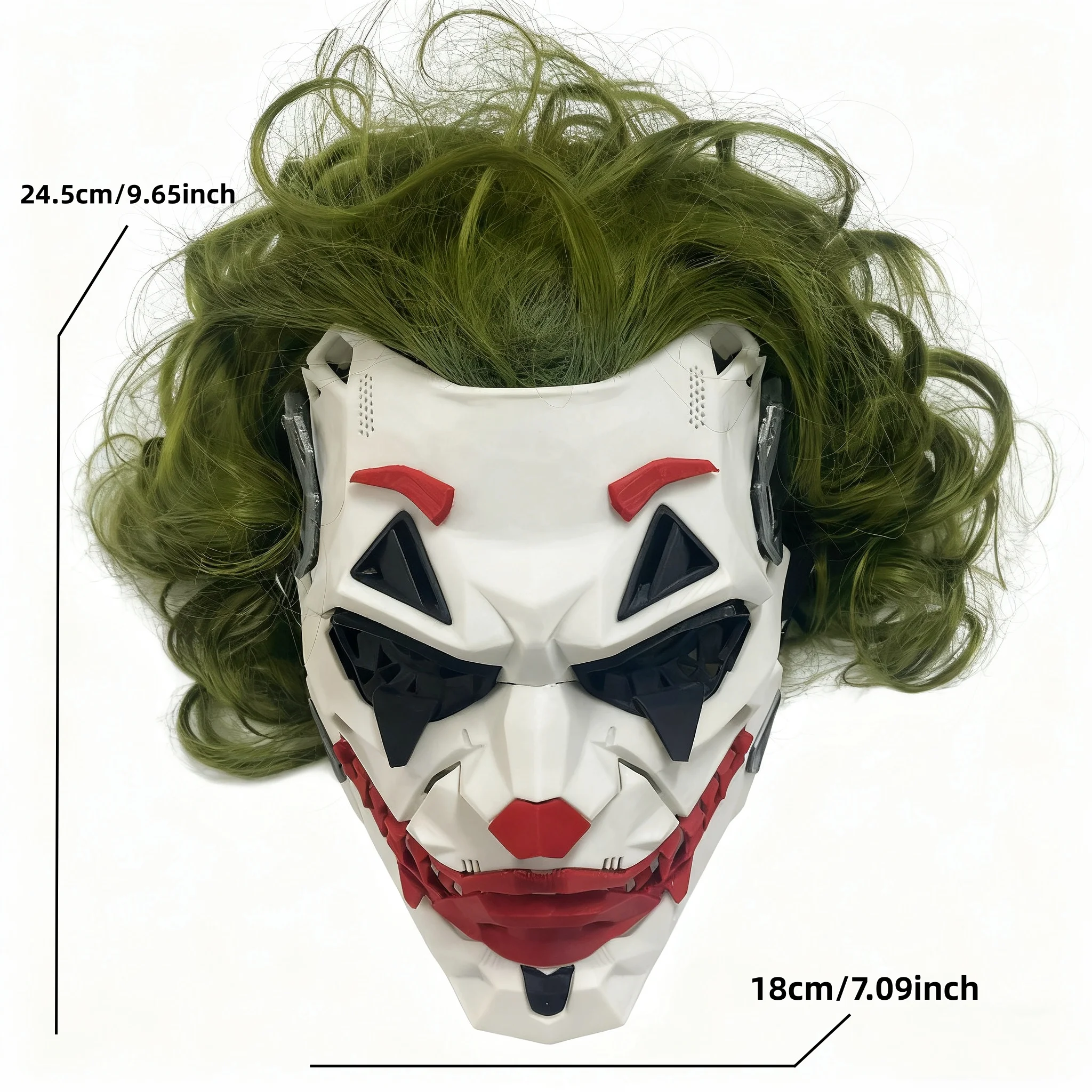 Horror-Punk-Maske, Cosplay-Kostüm, Helmmaske mit grünen Dreadlocks für Damen und Herren, Kostüm-Requisiten für Halloween-Bühnenveranstaltungen