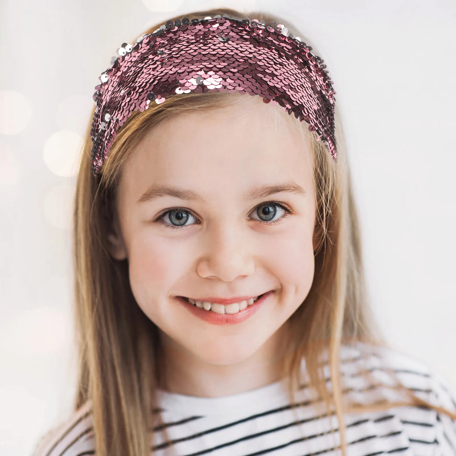 

Girls Sequin Rose Gold Dual Side Kids Handband Girls Headband Color Design Prom Sequin Headband Party Accessories