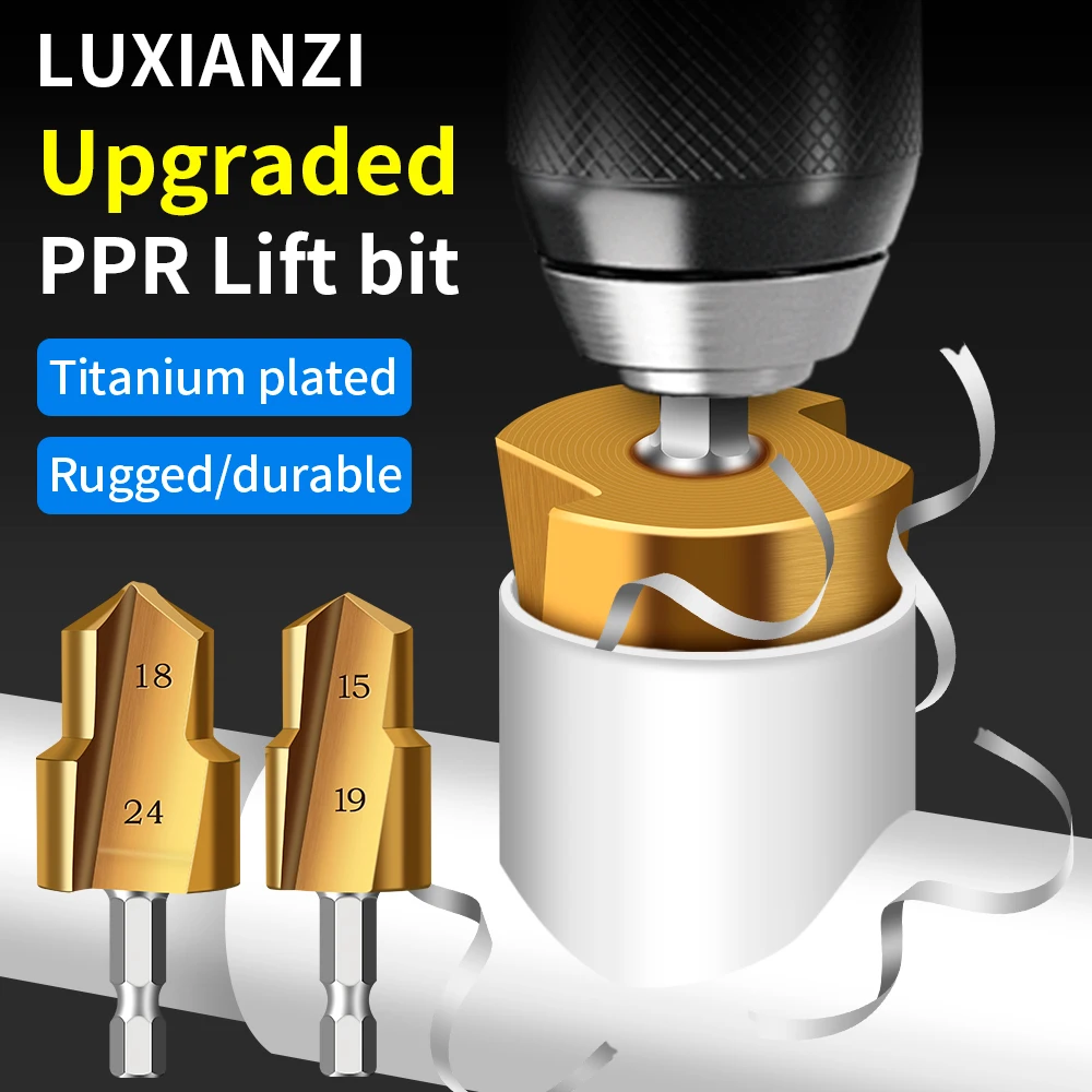 LUXIANZI PPR Lifti Drill Bit 20/25/32mm Hexagon Shank For PVC Plastic Water Pipe Plumber Connection Reaming Drill Tool