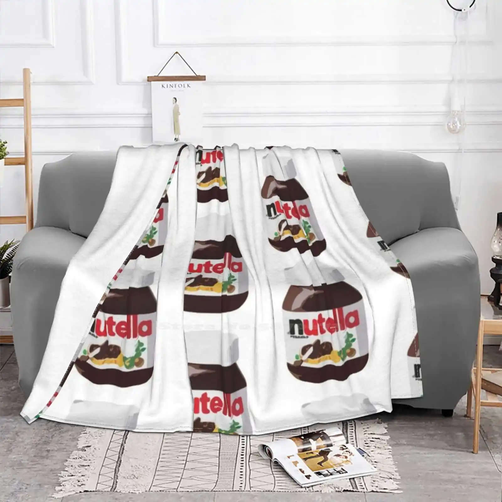 Nutella For Home Sofa Bed Camping Car Plane Travel Portable Blanket Nutella Jar Chocolate Yum Hungry Cute Tumblr Food Cartoon