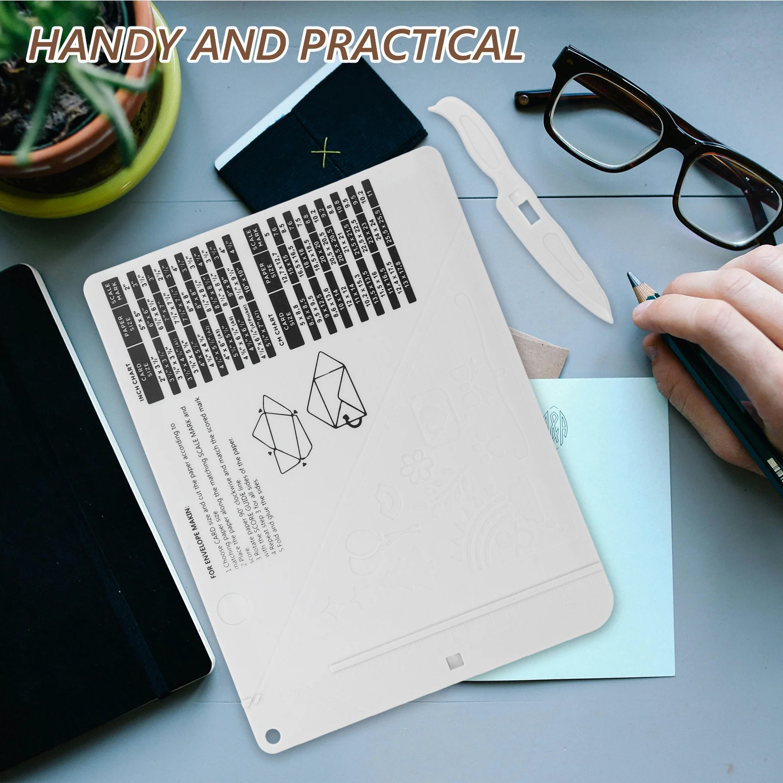 

Score Board for Paper Crafts Multi Purpose DIY Scoring Tool Envelope Maker Card Folding Portable ABS Material Paper Scorer Craft
