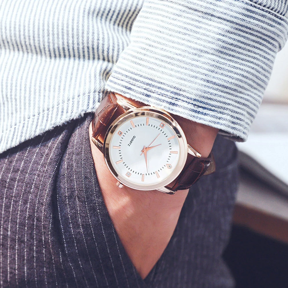 

2pcs Elegant Quartz Watches For Couple Strap Multi Diamond Casual Wristwatch Gift For Valentine'S Day Birthday Father'S