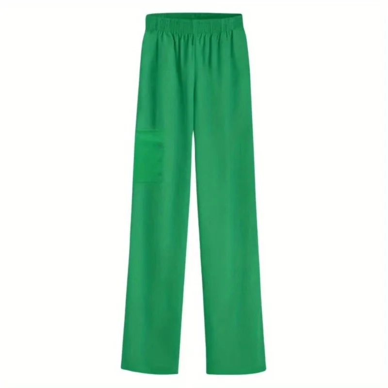 Pantaloni di nuovo stile per infermieri Pantaloni da lavoro estivi elastici a gamba dritta con vita regolabile