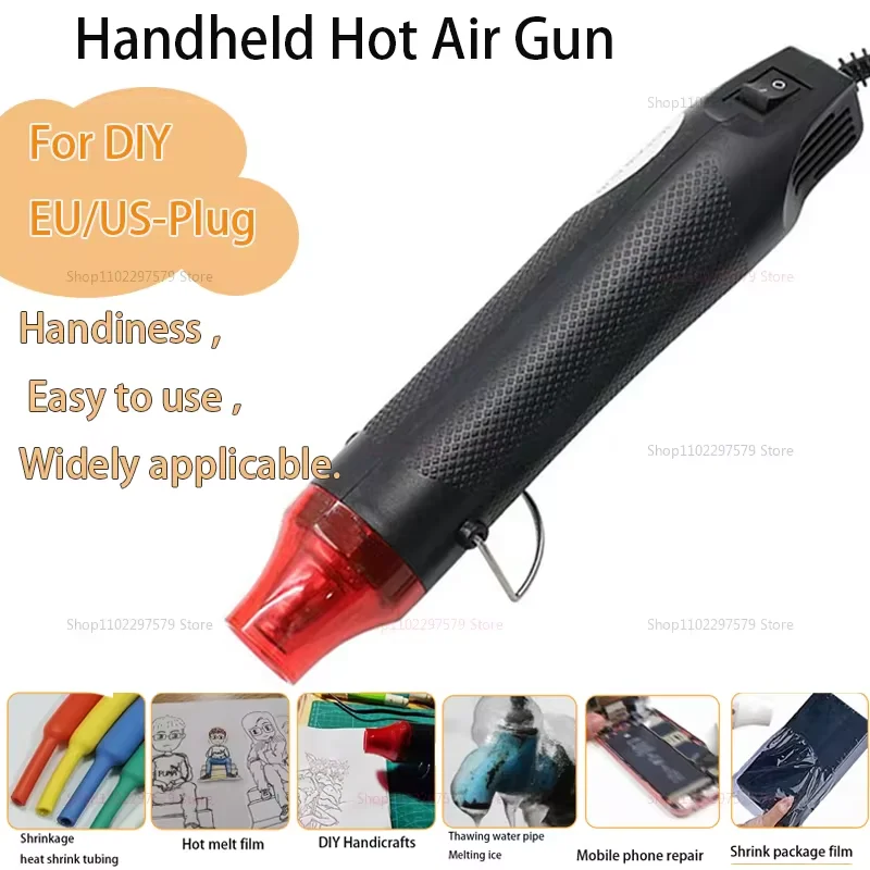 

220/110V Hot Air Gun DIY Tool Heat Electric Power Tool Mini Soldering Temperature Crafts Blower with Supporting Seat Shrink